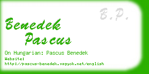 benedek pascus business card